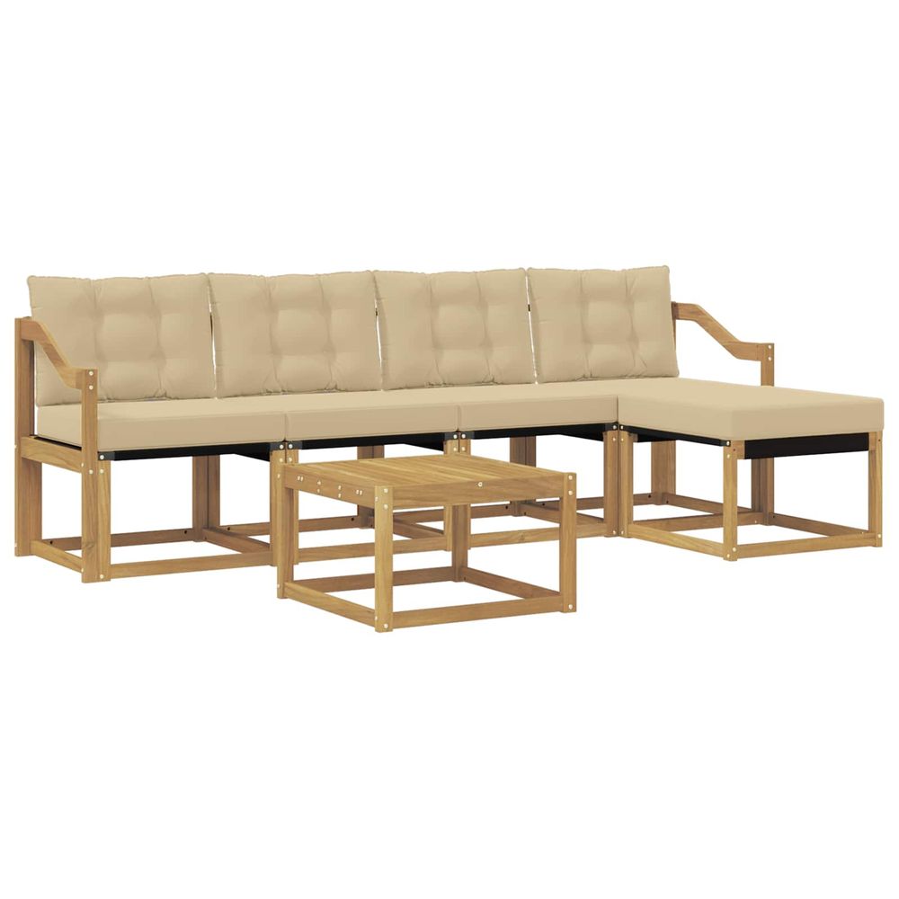 Ensemble de canapés d'extérieur 6 pc blanc et beige