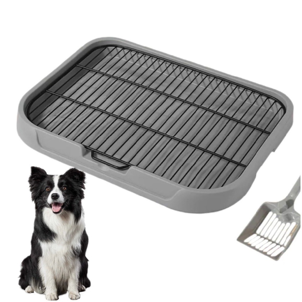 Toilettes fonctionnelles pour chiens gris 49x39x10cm pratique