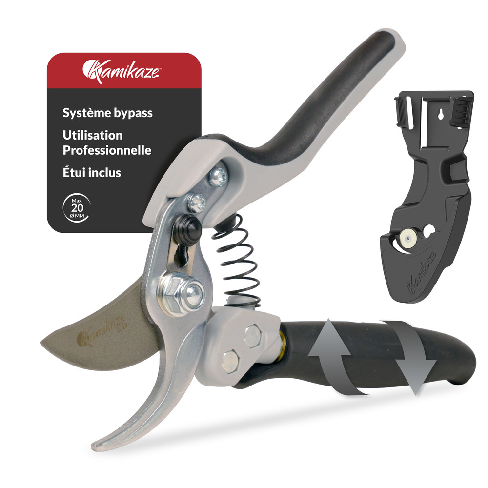 KM1-mr sécateur professionnel 20mm ø. Acier trempé sk-5. Poignée rotative. Ciseaux de jardinage. Ciseaux courbes.
