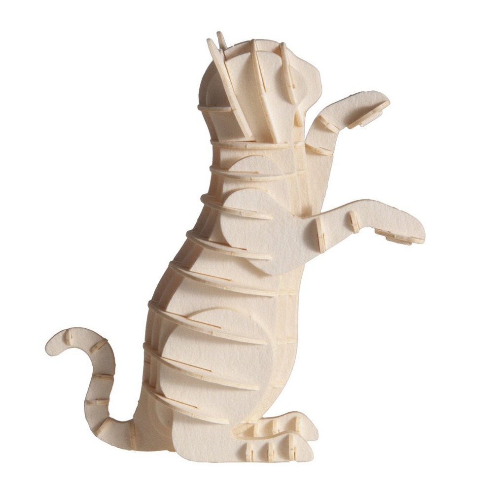 Maquette 3d en papier chat blanc
