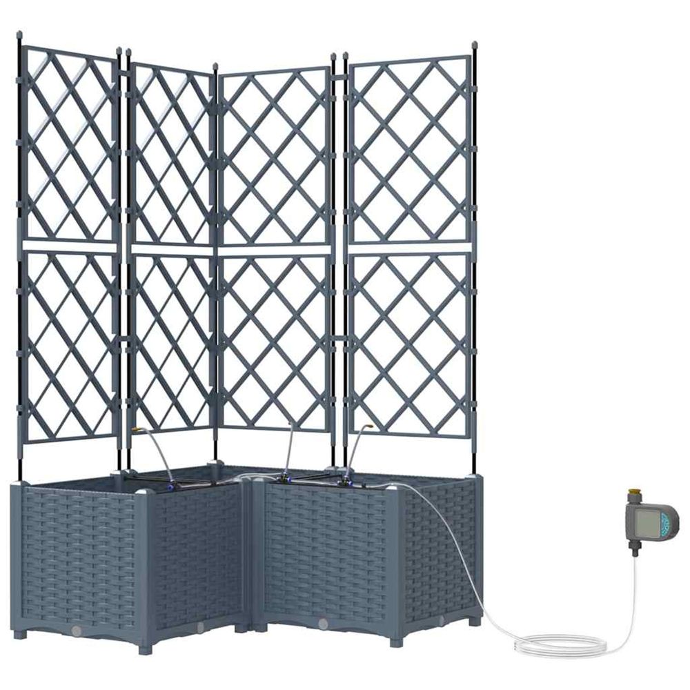 Cache-pot de jardin 3 pc gris clair 80 x 80 x 142 cm pp