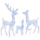 Famille de rennes de décoration acrylique 300 led bleu