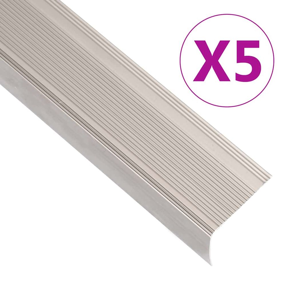 Nez de marche forme en l 5 pcs aluminium 100 cm champagne