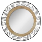Miroir "joe" - métal et bois - noir - d45 cm