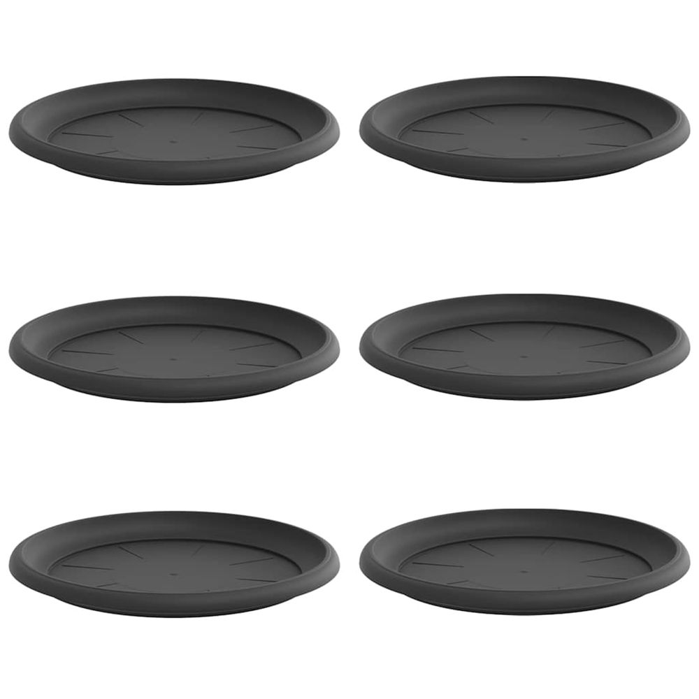 Plateau à fleurs rond 6 pc noir ø 27 x 2,5 cm plastique