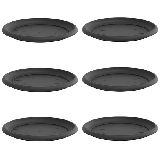 Plateau à fleurs rond 6 pc noir ø 27 x 2,5 cm plastique