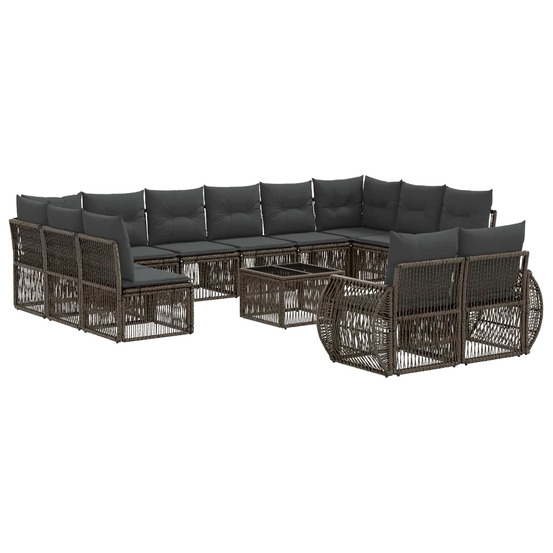 Ensemble de canapé de jardin 13 pcs gris et gris foncé