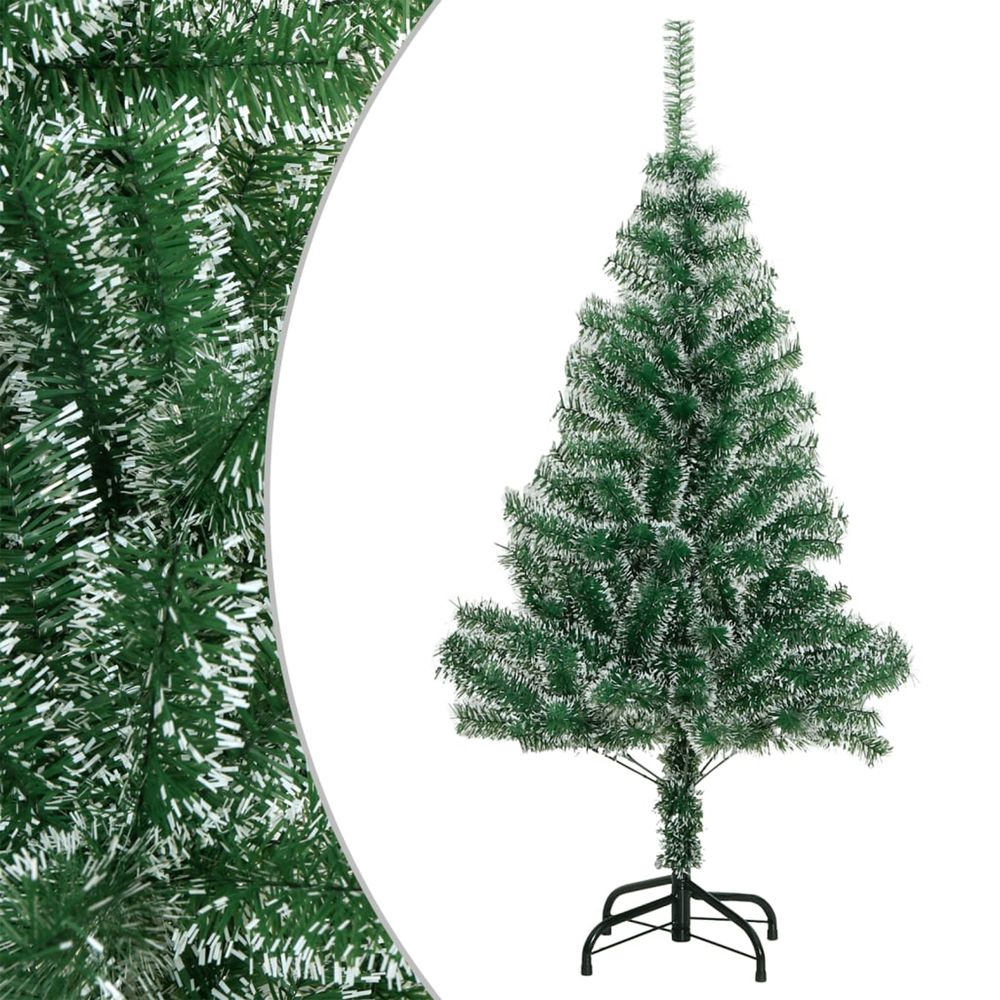 Sapin de noël artificiel avec neige floquée vert 120 cm