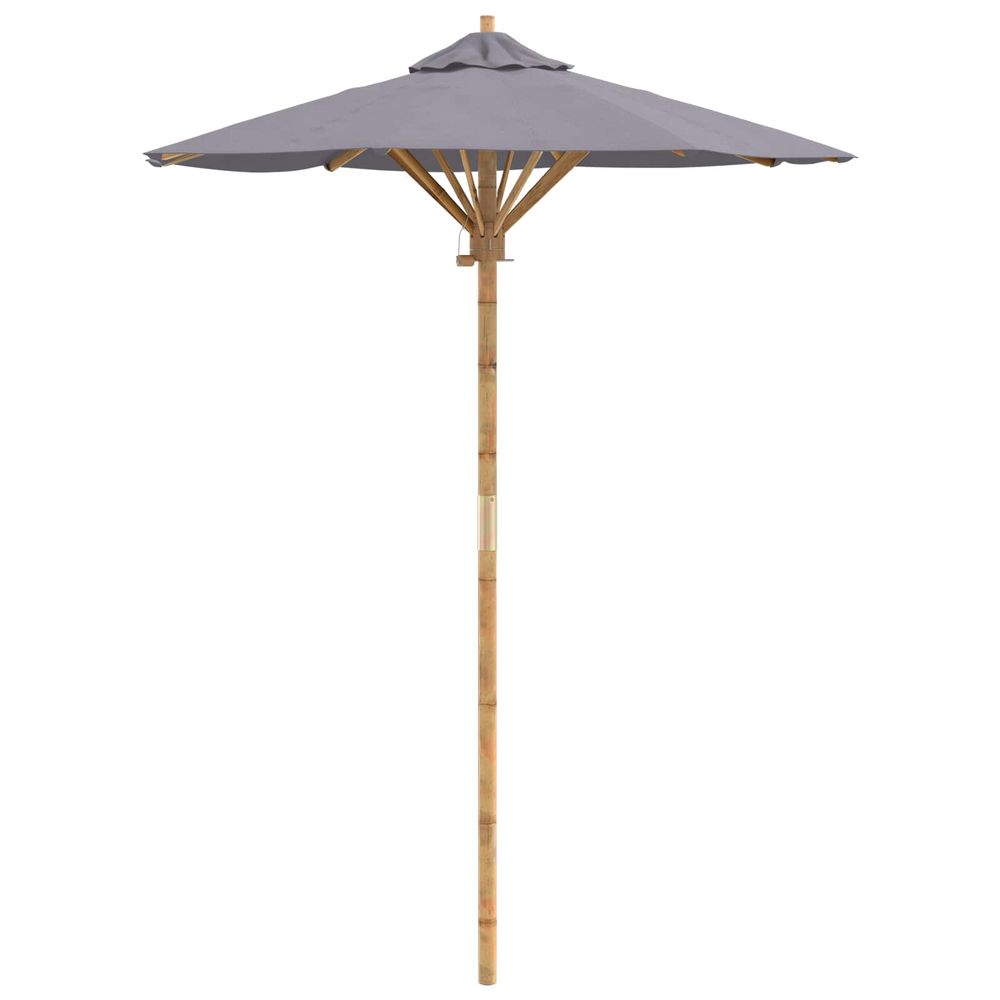 Parasol de jardin rond ø 150 x 210 cm bambou gris foncé