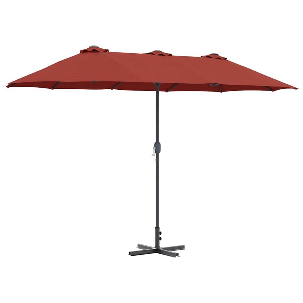 Parasol de jardin 370 x 197 x 239 cm polyester et aluminium