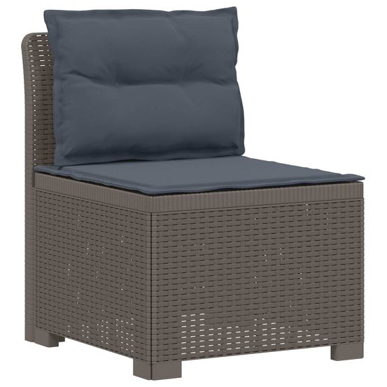 Canapé de jardin 1 place avec coussins look rotin pp gris clair