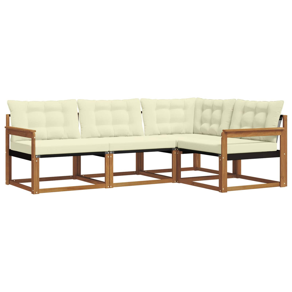 Ensemble de canapés d'extérieur 4 pcs naturel et crème