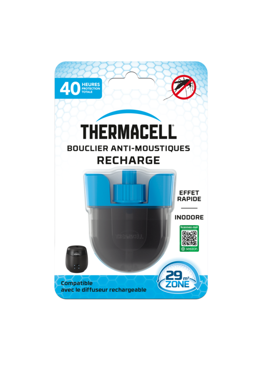 Thermacell recharge liquide anti-moustiques & moustiques tigres - protection 29m² - compatible avec boucliers - durée 40h