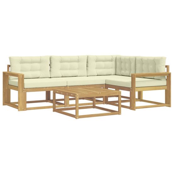Ensemble de canapés d'extérieur 5 pc blanc et crème polyester