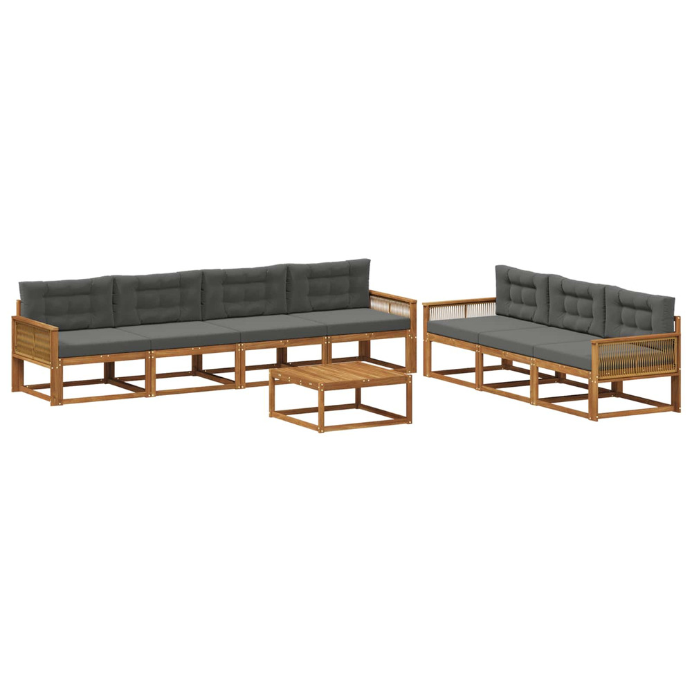 Ensemble de canapés d'extérieur 8 pcs naturel et anthracite