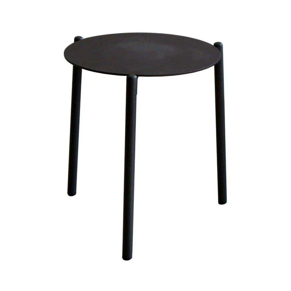 Table basse de jardin ronde ambiance coffee en aluminium - graphite
