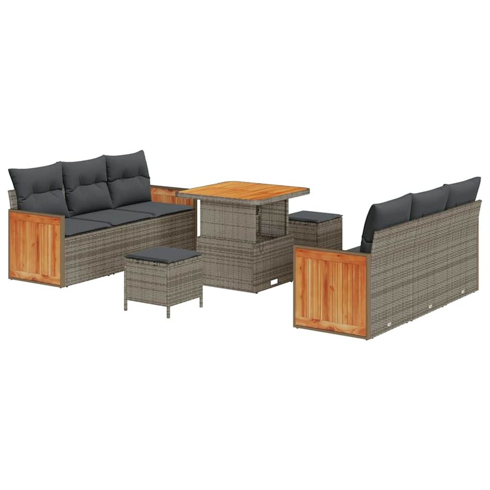 Ensemble de canapé de jardin 11 pc 8-nombre de places gris