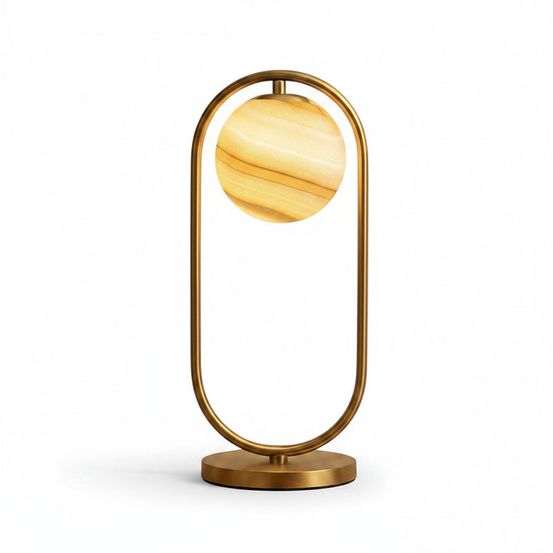 Lampe à poser saturne métal 19x18x49cm