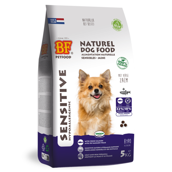 Croquettes Hypoallergénique au saumon sans céréales pour chien de petite taille, 5kg
