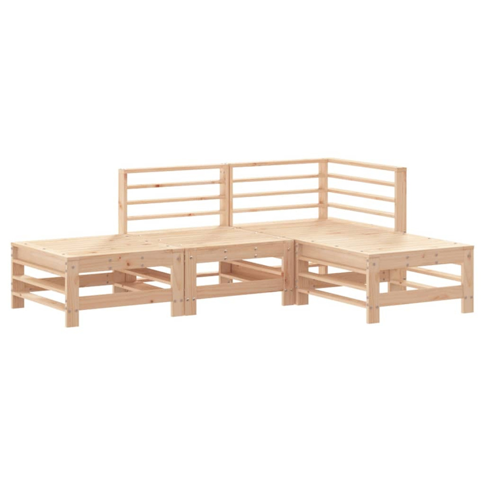 Salon de jardin 4 pcs bois massif de pin