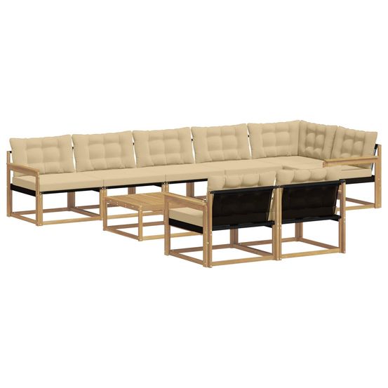 Ensemble de canapés d'extérieur 9 pc blanc et beige
