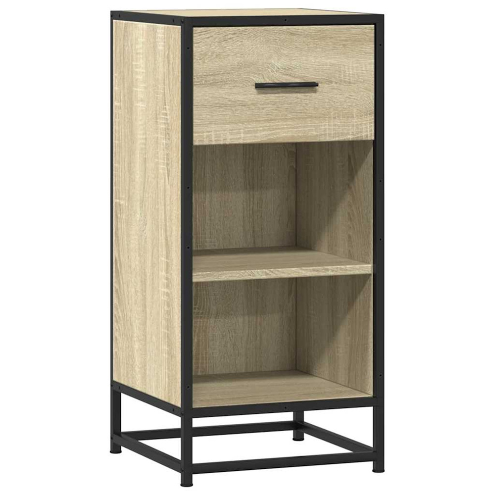 Buffet chêne sonoma 35,5x35x76 cm bois d'ingénierie et métal