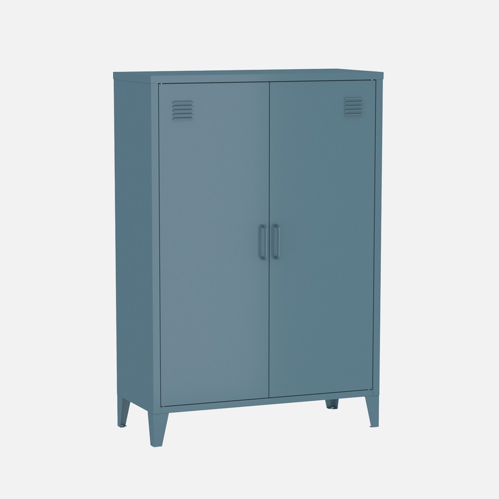 Commode/armoire en métal, 2 portes