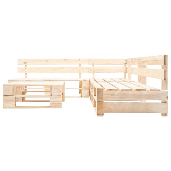 Salon de jardin palette 4 pcs naturel bois