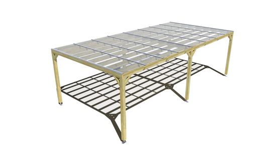 Pergola bois • 8m x 4m • indépendante • sens largeur • couverture étanche transparente incluse • livraison comprise