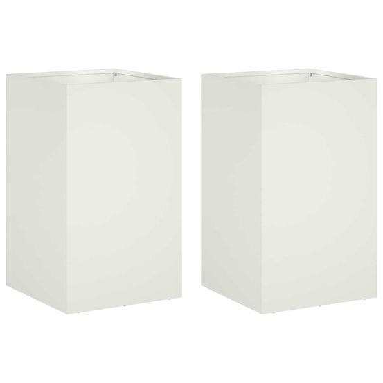 Cache-pot de jardin 2 pc blanc 30 x 30 x 50 cm