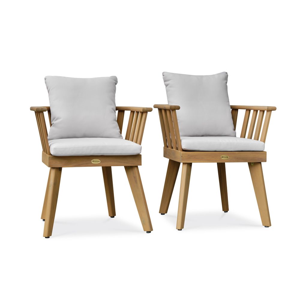 Lot de 2 fauteuils de jardin en bois 