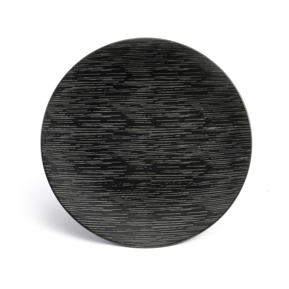 Magma noir - assiette plate 27 cm (lot de 6)
