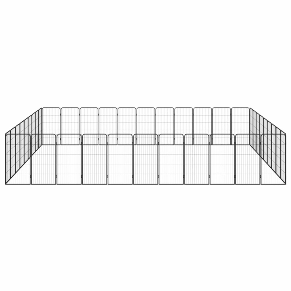 Parc pour chien 40panneaux noir 50x100cm acier enduit de poudre