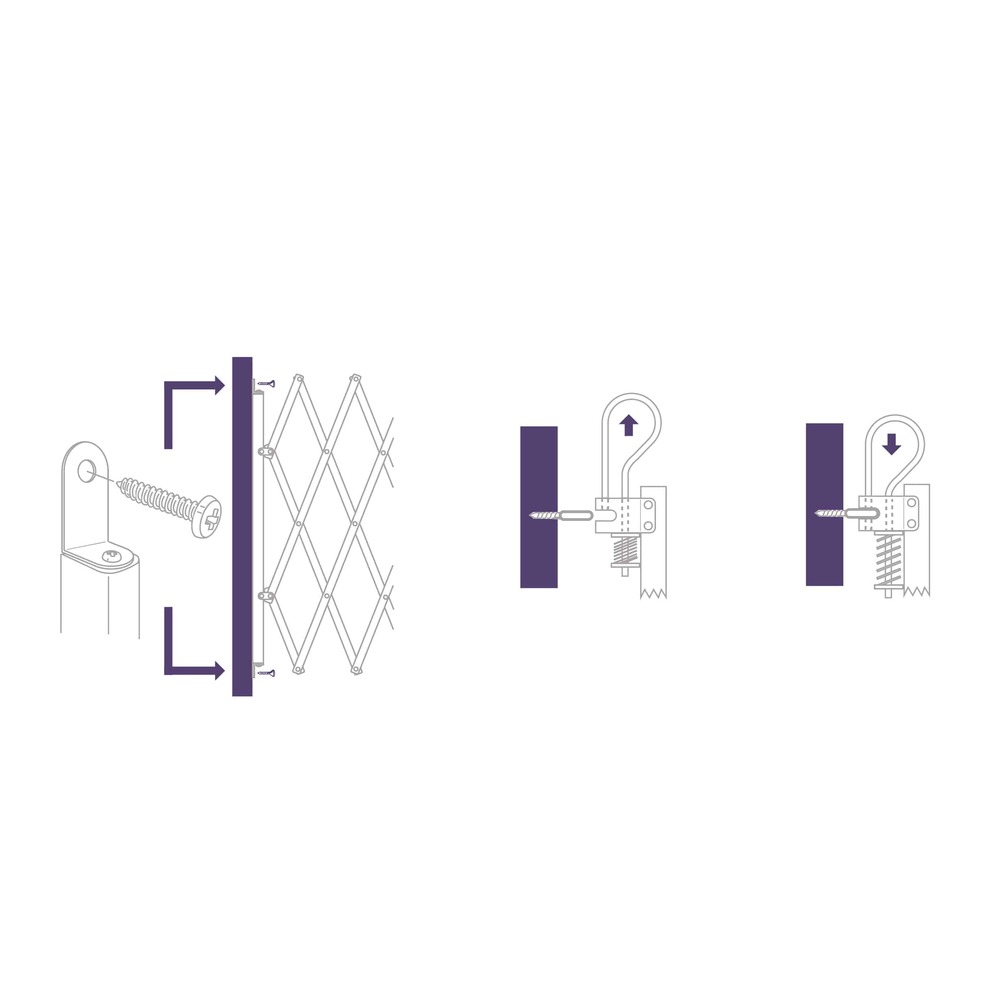 Barrière animaux rétractable stop'fix bois naturel hauteur 83cm et largeur de 60 à 110cm