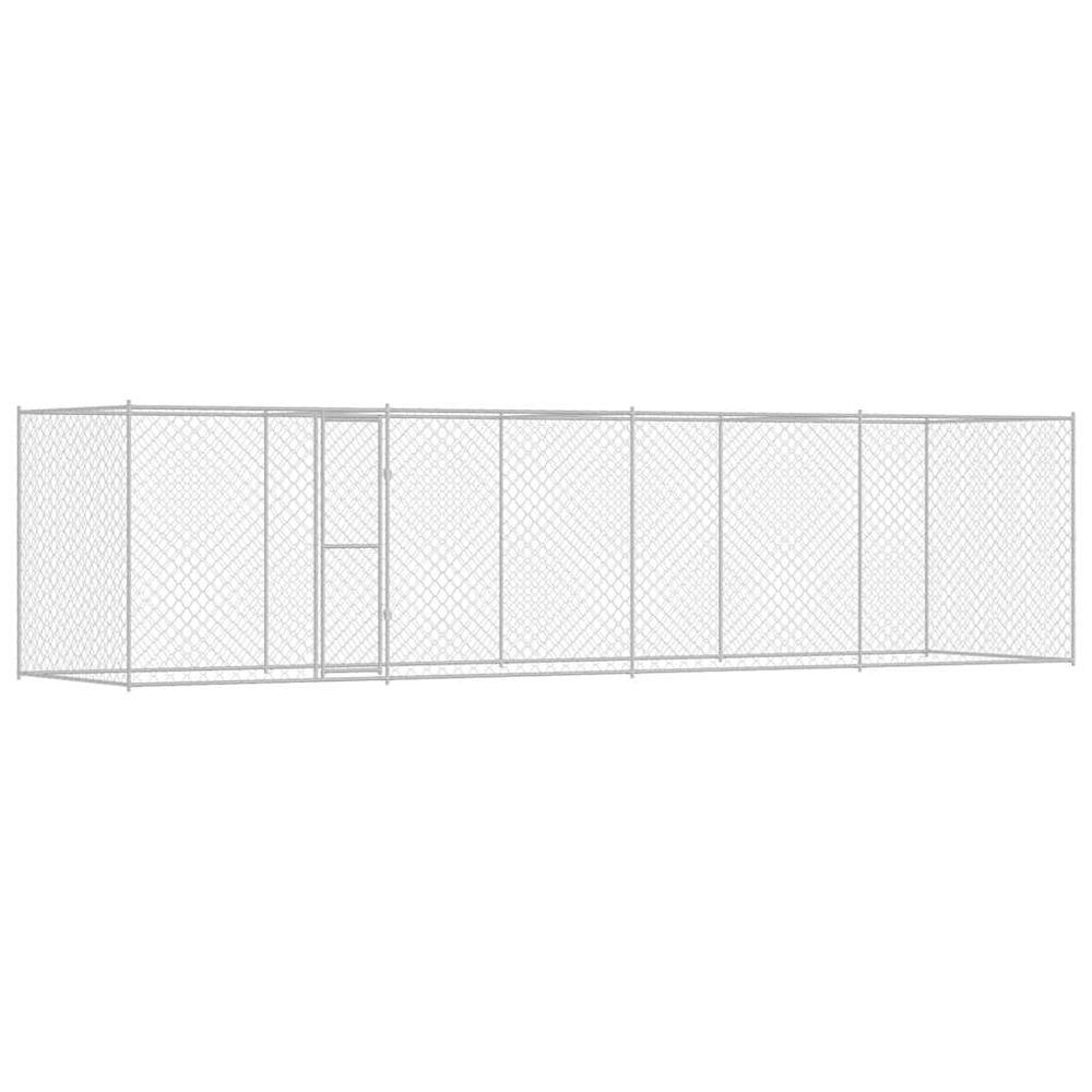 Cage pour chien argenté 800 x 200 x 200 cm acier galvanisé