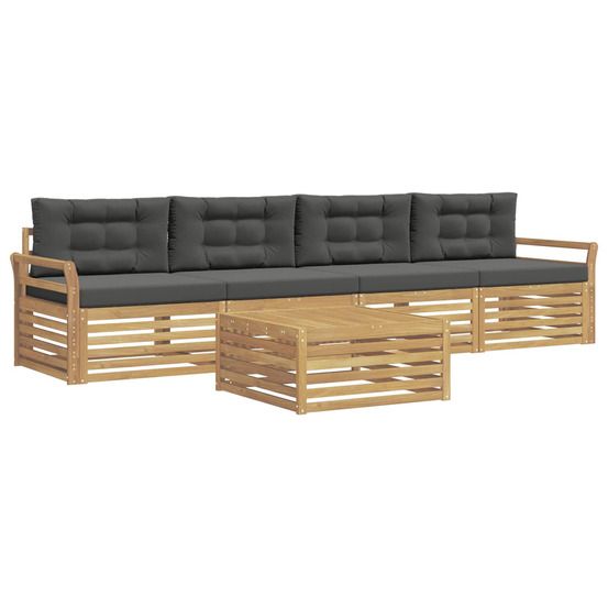 Ensemble de canapés d'extérieur 5 pc blanc et anthracite