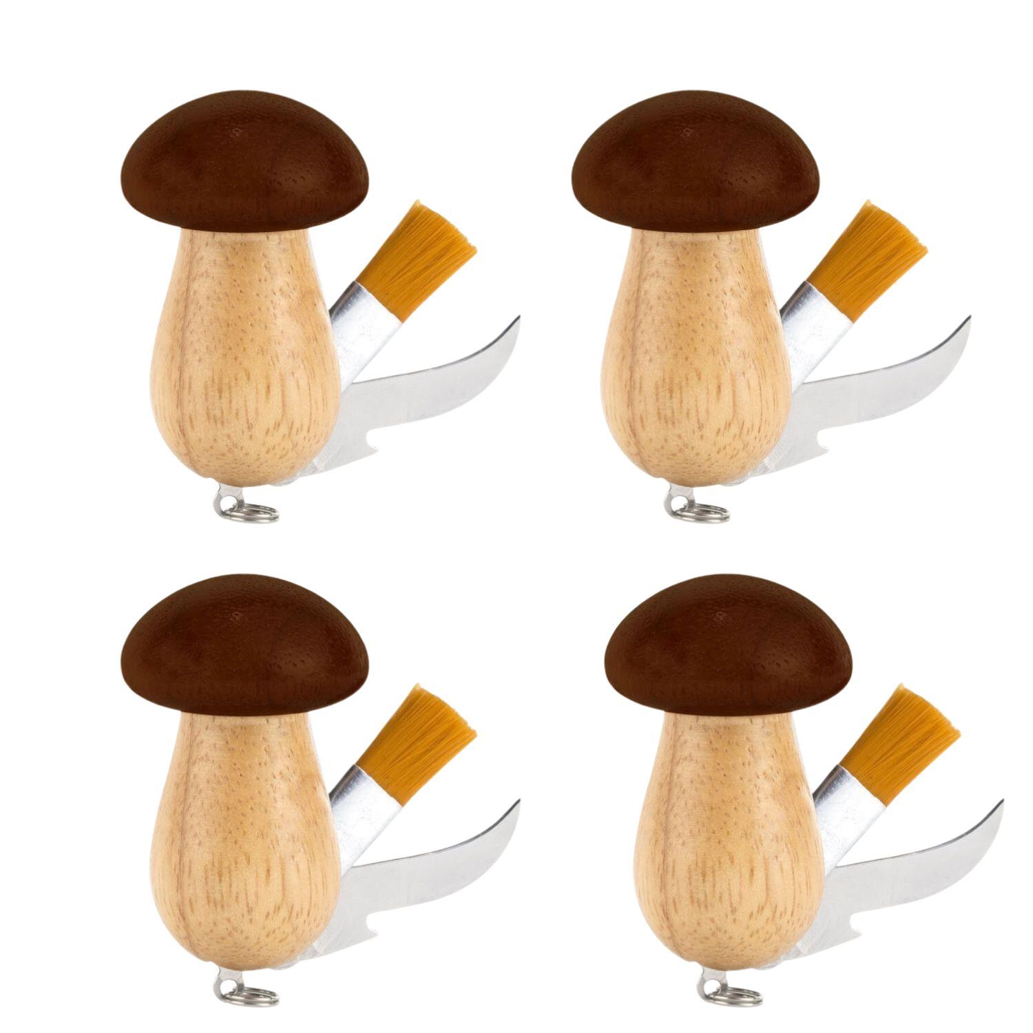 4 couteaux à champignons en forme de champignon