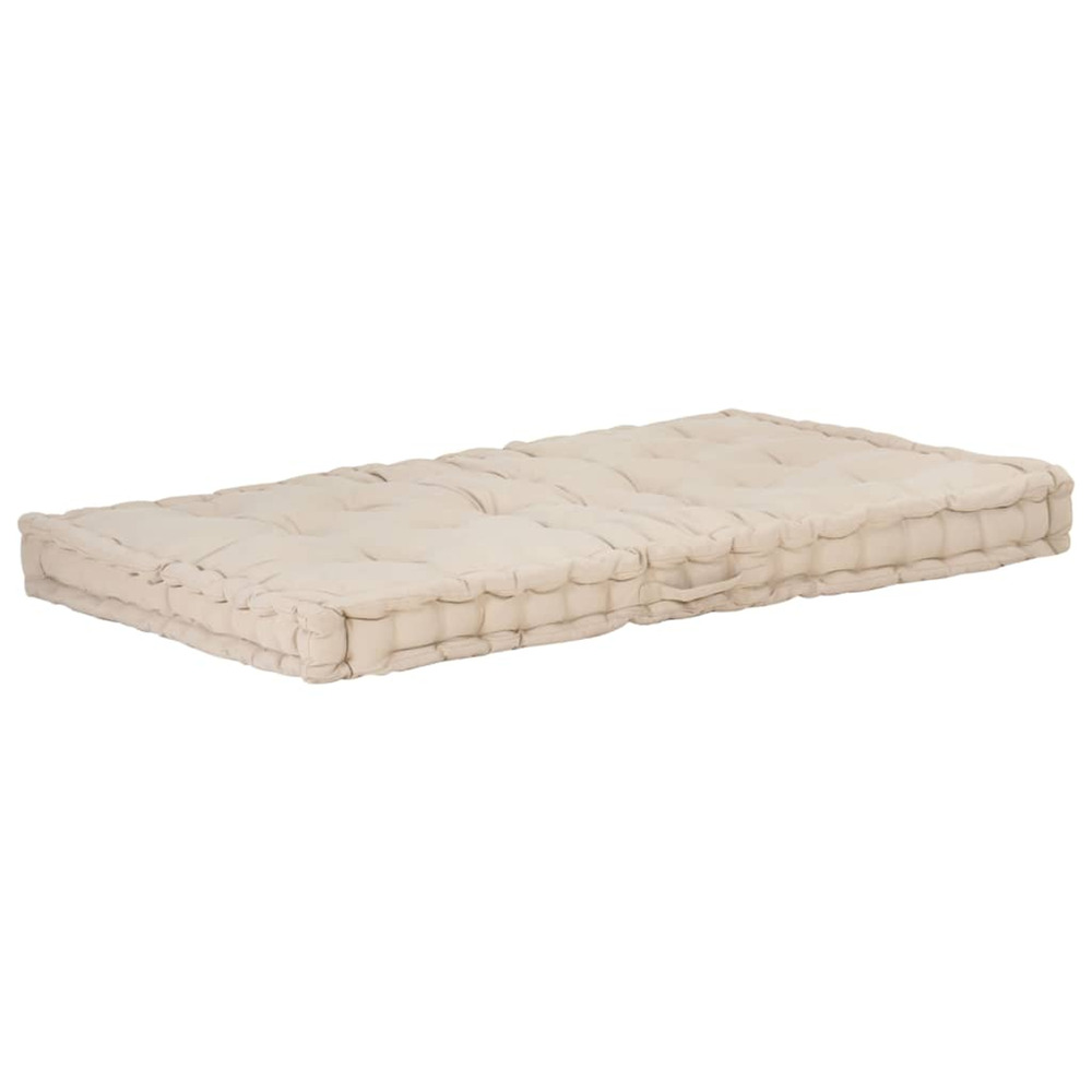 Coussin de plancher de palette coton 120x80x10 cm beige