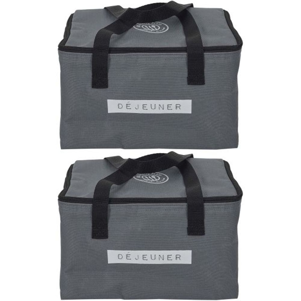 Lunch bag fraicheur 2.6 litres (lot de 2) gris