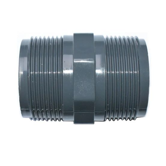Raccord pvc 1 1/2 pouce, double mâle, pvc-u ag x ag