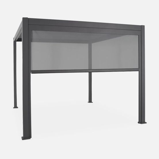 Pergola bioclimatique – triomphe – 4x3m, aluminium, à lames orientables + store 3m