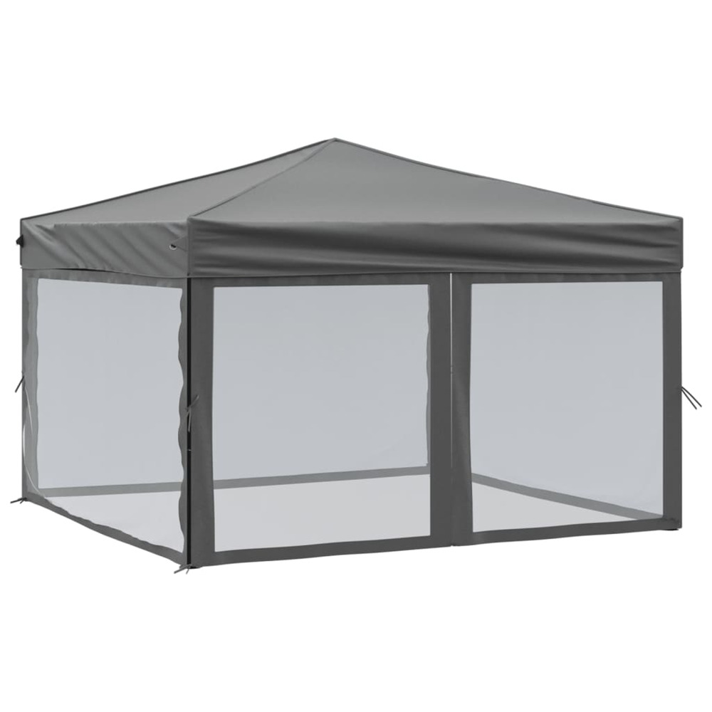 Tente de réception pliable avec parois anthracite 3x3 m