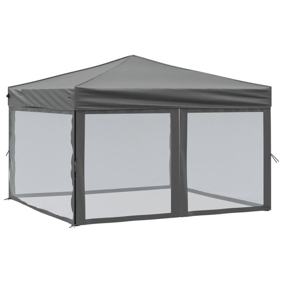 Tente de réception pliable avec parois anthracite 3x3 m