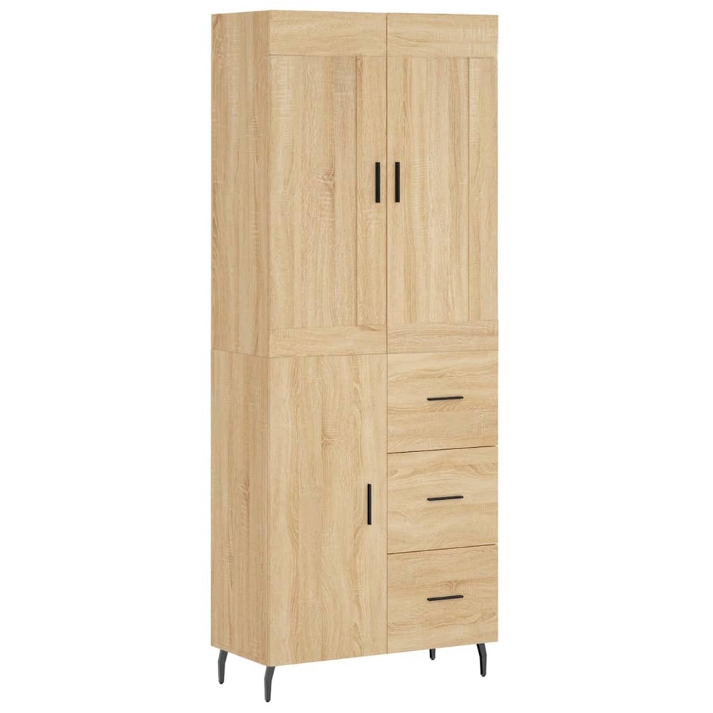 Buffet bahut commode armoire meuble de rangement organisateur cuisine salle de séjour salon haut sonoma 69,5 x 34 x 180 cm bo