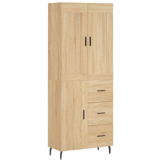Buffet bahut commode armoire meuble de rangement organisateur cuisine salle de séjour salon haut sonoma 69,5 x 34 x 180 cm bo