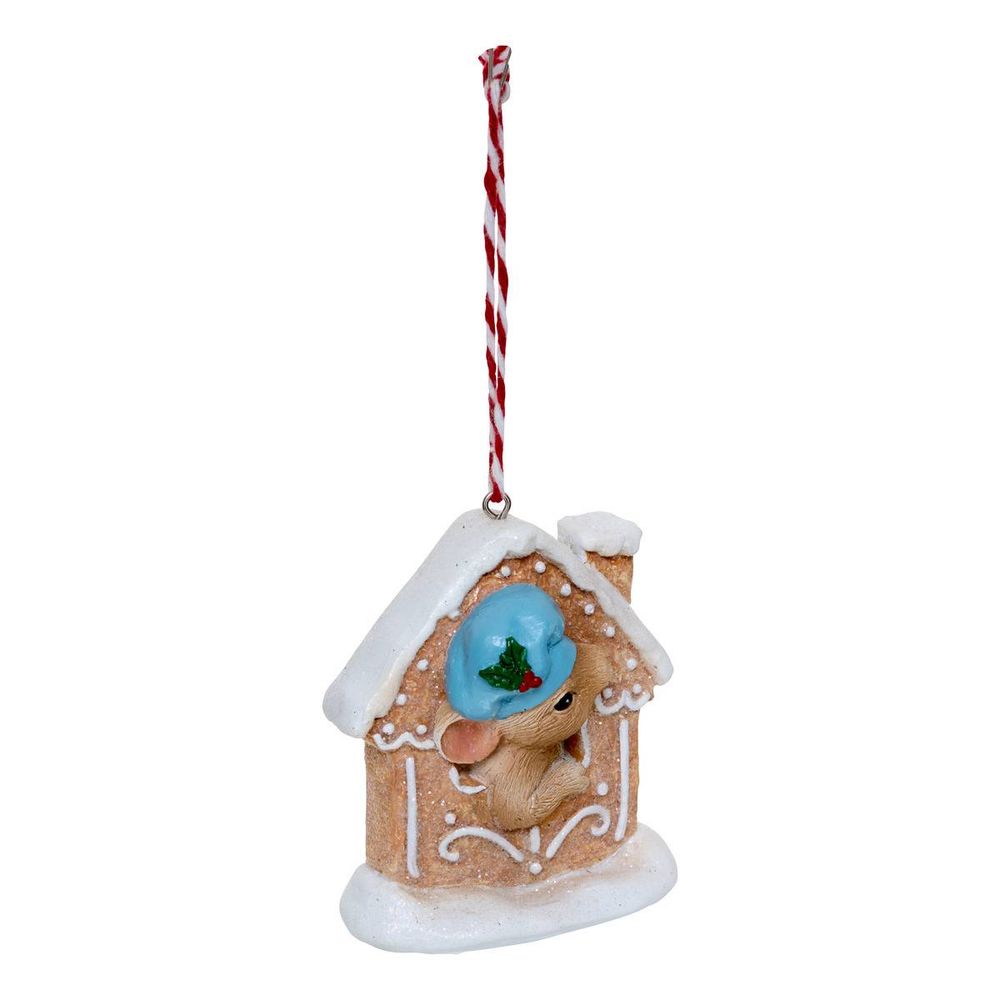 Suspension de sapin souris pâtissière en résine 9 cm