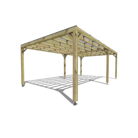 Pergola bois • 7m x 4m • indépendante • sens largeur • couverture étanche transparente incluse • livraison comprise
