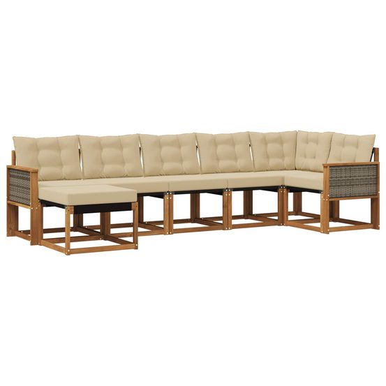 Ensemble de canapés d'extérieur 7 pc naturel et beige
