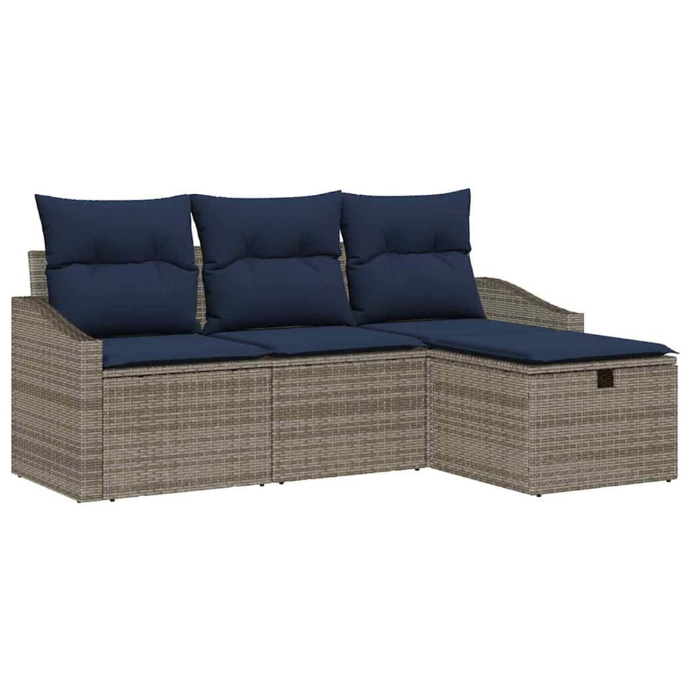 Ensemble de canapés avec coussin 3 pcs polyrotin