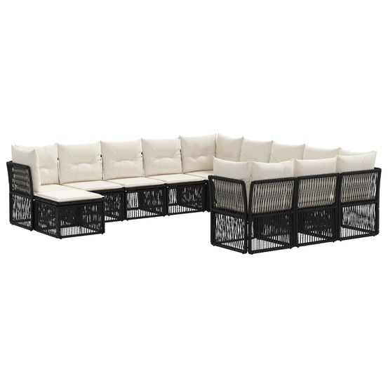 Ensemble de canapé de jardin 12 pc noir polyrotin